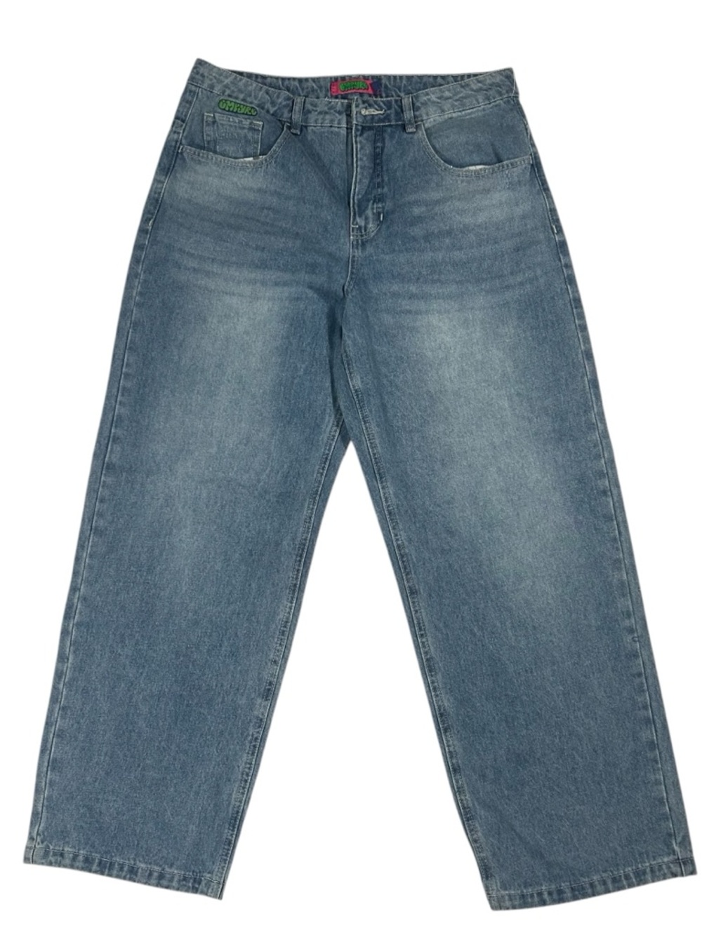 Empyre Loiter Medium Blue Wash Wide Leg Jeans Y2K Sz 8 - Picture 2 of 8